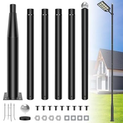 20ft Tall Street Light Pole， Solar Street Light Installat