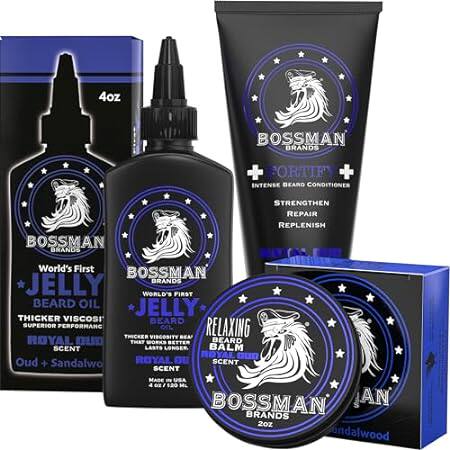 Bossman Essentials Beard Kit for Men - Beard Oil Jelly， F