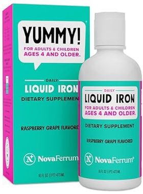 NovaFerrum Yummy 16 Fl Oz | Liquid Iron Supplement for Ki