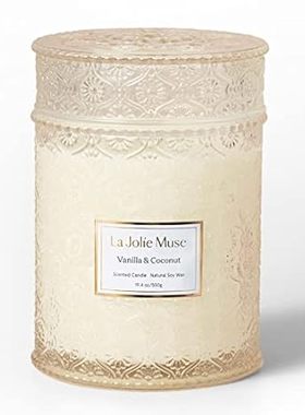 LA JOLIE MUSE Vanilla Coconut Candle， Tropical Candle Sce