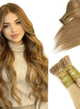 100G/Pack I Tip Hair Extensions Human Hair，#27 Honey Blon