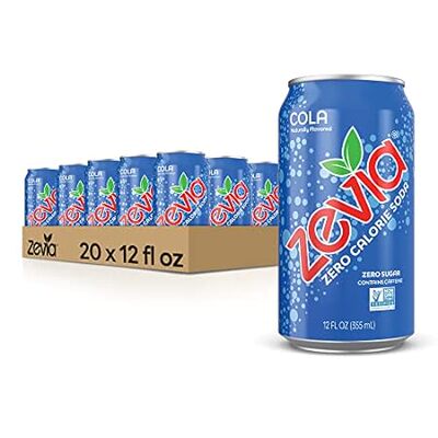Zevia Zero Calorie Soda， Cola， 12 Ounce Cans (Pack of 20)
