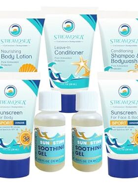 STREAM 2 SEA 6 Pack Natural Travel Sized Toiletries， 1oz