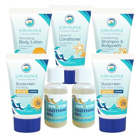 STREAM 2 SEA 6 Pack Natural Travel Sized Toiletries， 1oz