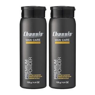 Chassis Premium Natural Body Powder for Men， Odor-Absorbe