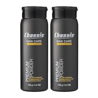 Chassis Premium Natural Body Powder for Men， Odor-Absorbe