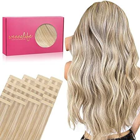 WENNALIFE Tape in Hair Extensions Human Hair， 20pcs 50g 1