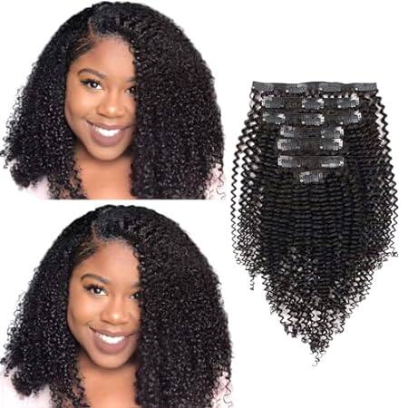 ABH AMAZINGBEAUTY HAIR Kinky Curly Human Hair Clip ins Na