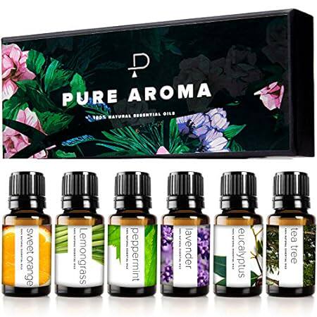 Essential Oils by PURE AROMA 100% Pure Oils kit- Top 6 Ar