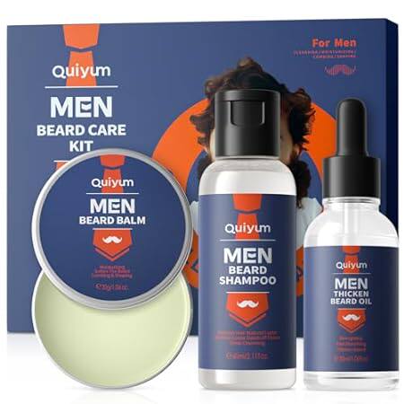 Beard Growth Kit， Beard Care Kit for Men W/Beard Oil， Sha