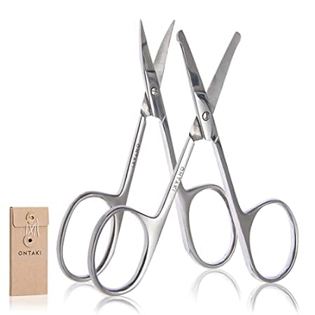 Curved and Rounded Facial Hair Scissors for Men - Mustach