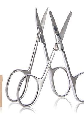 Curved and Rounded Facial Hair Scissors for Men - Mustach