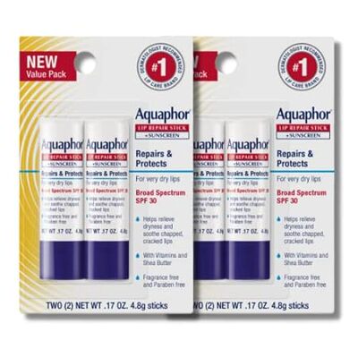 Aquaphor Lip Repair Stick with Sunscreen， Lip Protectant，