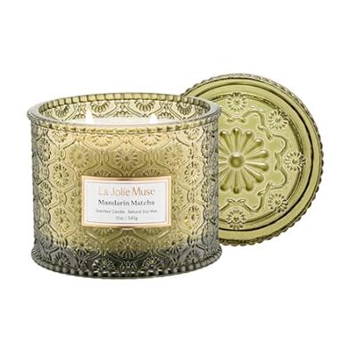 LA JOLIE MUSE Mandarin Matcha Scented Candle， Candles for