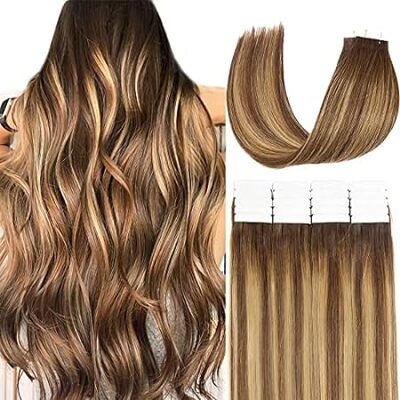 Loxxy Invisible Tape in Hair Extensions Human Hair Chocol