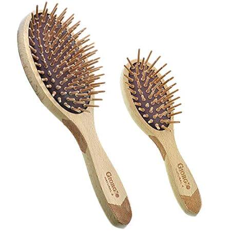 Giorgio Eco Friendly Wooden Bristle Hairbrush Set - Detan