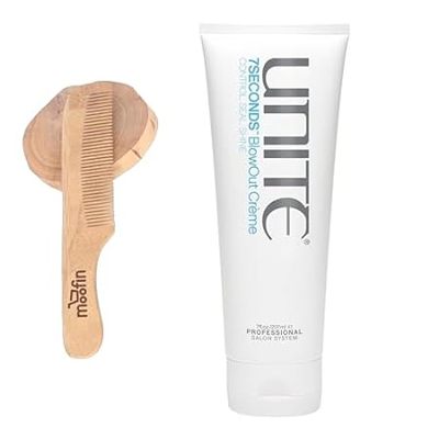 UNITE Blowout Cream - 10 Fl Oz - with Moofin Wooden Comb，