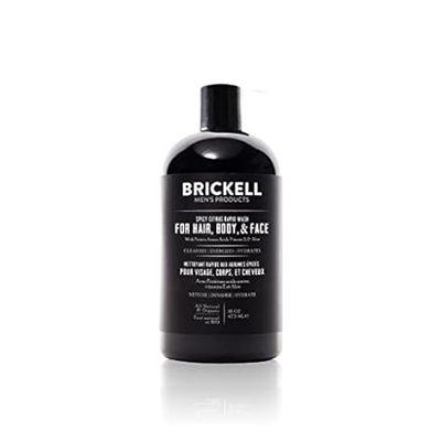 Brickell Men's Rapid Wash， Natural and Organic 3 in 1 Bod