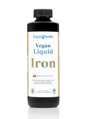 LIQUIDHEALTH Vegan Liquid Iron Supplement with SunActive