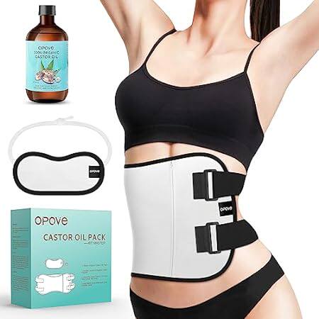 OPOVE Castor Oil Pack Wrap - 2 Pack Organic Cotton Flanne