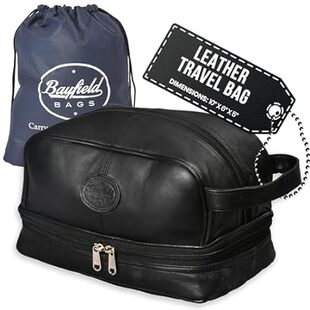 Travel Toiletry Bag For Men Shaving Dopp Kit (Black) Bott
