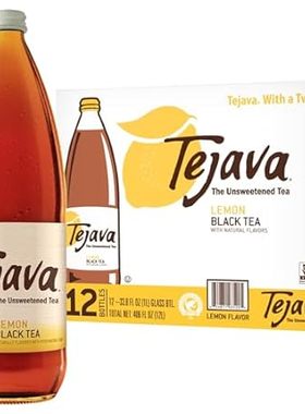 Tejava Lemon Flavored Unsweetened Black Tea， Non-GMO Veri