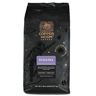 Copper Moon Whole Bean Coffee, Dark Roast, Sumatra Blend,