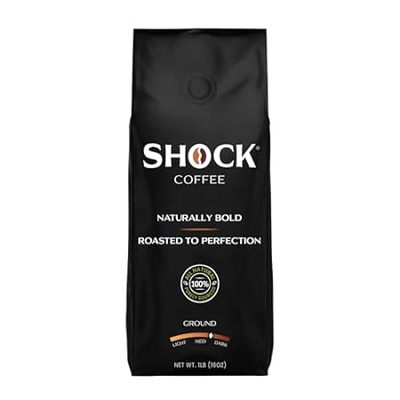 Shock Coffee - Bold all Arabica Med-Dark Roast Ground， 1