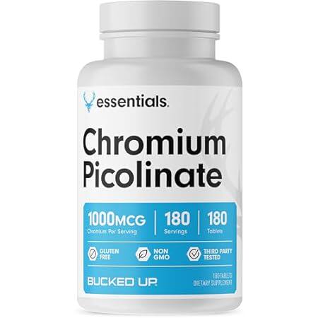 Bucked Up Chromium Picolinate 1000mcg Per Serving， Bucked