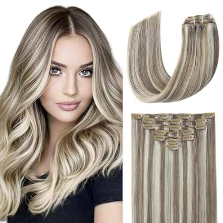 Clip in Human Hair Extensions Natural Straight Remy Ash B
