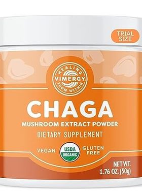 Vimergy USDA Organic Wild Chaga Mushroom Extract Powder，