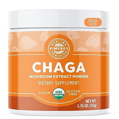 Vimergy USDA Organic Wild Chaga Mushroom Extract Powder，