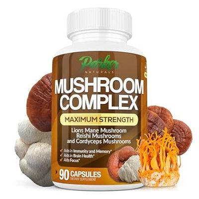 Parker Naturals Lions Mane， Reishi， and Cordyceps Mushroo