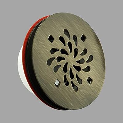 4-1/4 Shower Base Drain No Caulk， Antique Brass， Fits 2 i