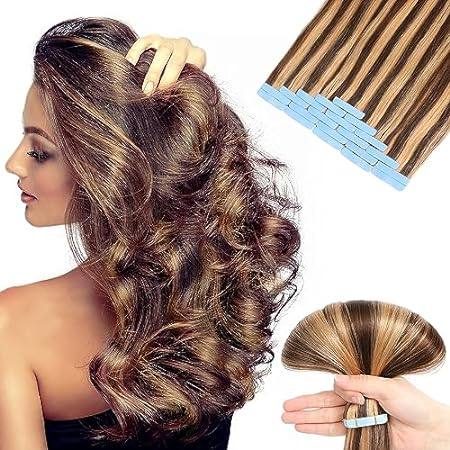 Tape in Hair Extensions Human Hair， Professional Grade Re