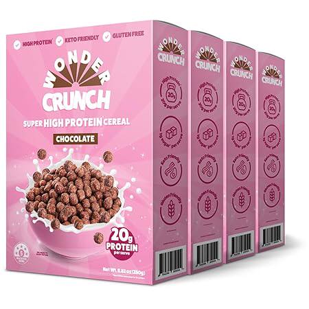 Wonder Crunch Chocolate High Protein Breakfast Cereal (x4