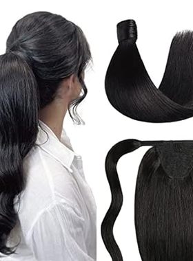SUYYA Ponytail Human Hair Wrap Around Clip in Hair Piece