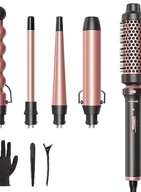Wavytalk 5 in 1 Curling Iron，Curling Wand Set with Curlin