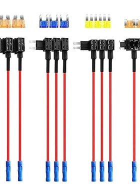 Tiooka 12 Pack 12V Car Add-a-Circuit Fuse Tap Adapter Fus
