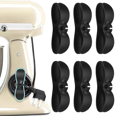 Cord Organizer for Kitchen Appliances， 6 Pack Black Appli