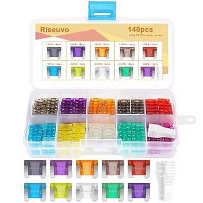 140pcs Low Profile Mini Blade Fuses - Riseuvo Car Automot