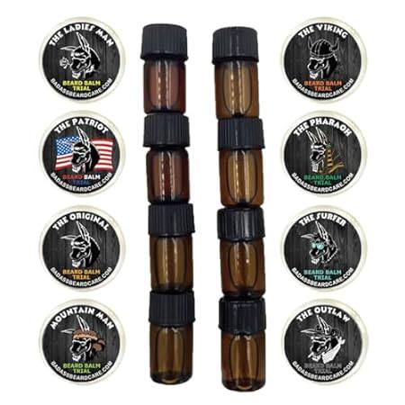 Badass Beard Care Trial Kit For Men - 8 Packs， Trial Size