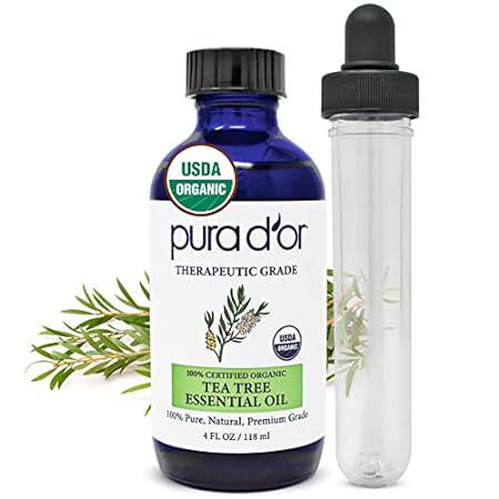 PURA D'OR ORGANIC Tea Tree Melaleuca Essential Oil (4 Oz