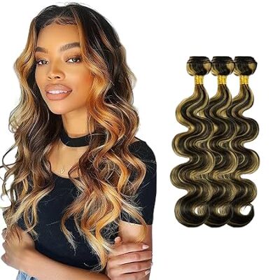 Human Hair Bundles Honey Blonde Bundles Highlight Body Wa