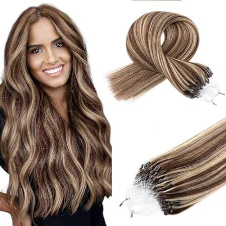 Micro Ring Hair Extensions Human Hair 16inch Micro Loop B