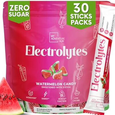 Zero Sugar Watermelon Candy Electrolytes Powder Packets (