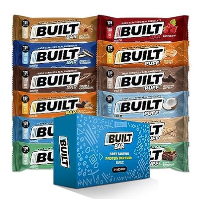 Built Bar Variety 12 Pack High Protein Energy Bars | Glut