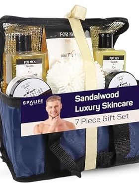 SpaLife Men's Sandalwood Luxury Spa Skincare Set - Comple