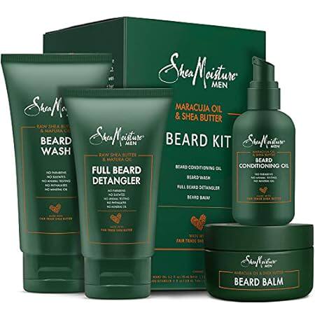SheaMoisture Beard Kit for Men， Beard Wash， Beard Balm， B