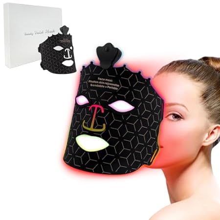7 Color Red Light Therapy Mask， Wireless LED Face Mask Li图片